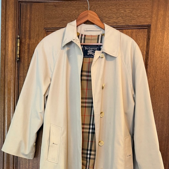 Vintage Burberrys Trench Coat England Sz 10 Long Beige - Picture 2 of 6